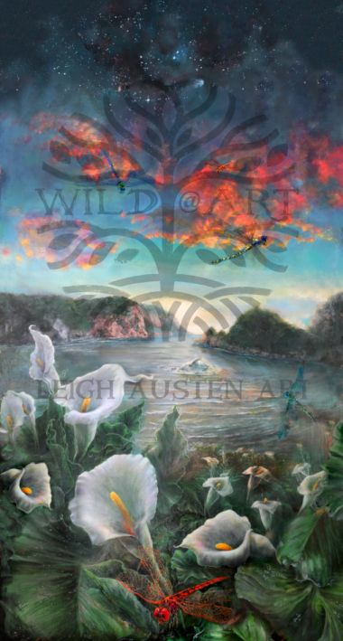 The Dragonfly Painting – Knysna Lagoon Dragonfly and Arum Lily